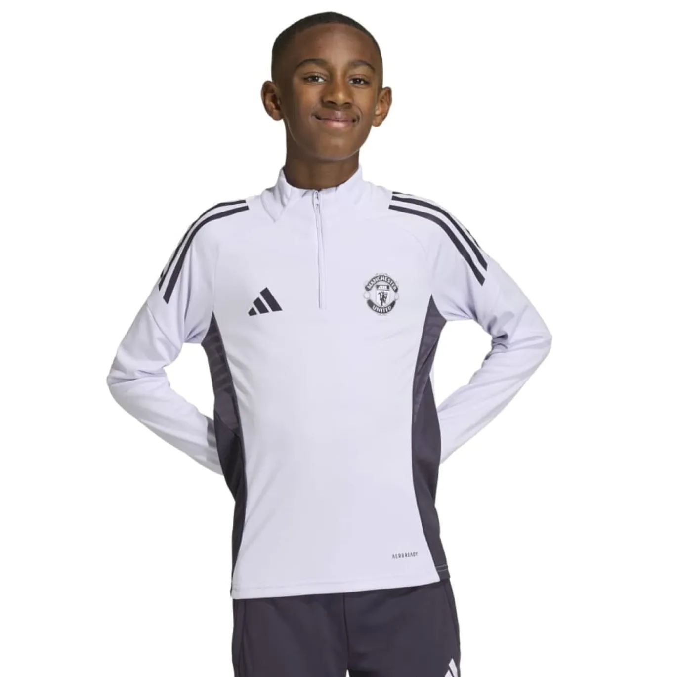 adidas Manchester United Trainingstrui 1/4-Zip 2025-2026 Kids Paars Zwart