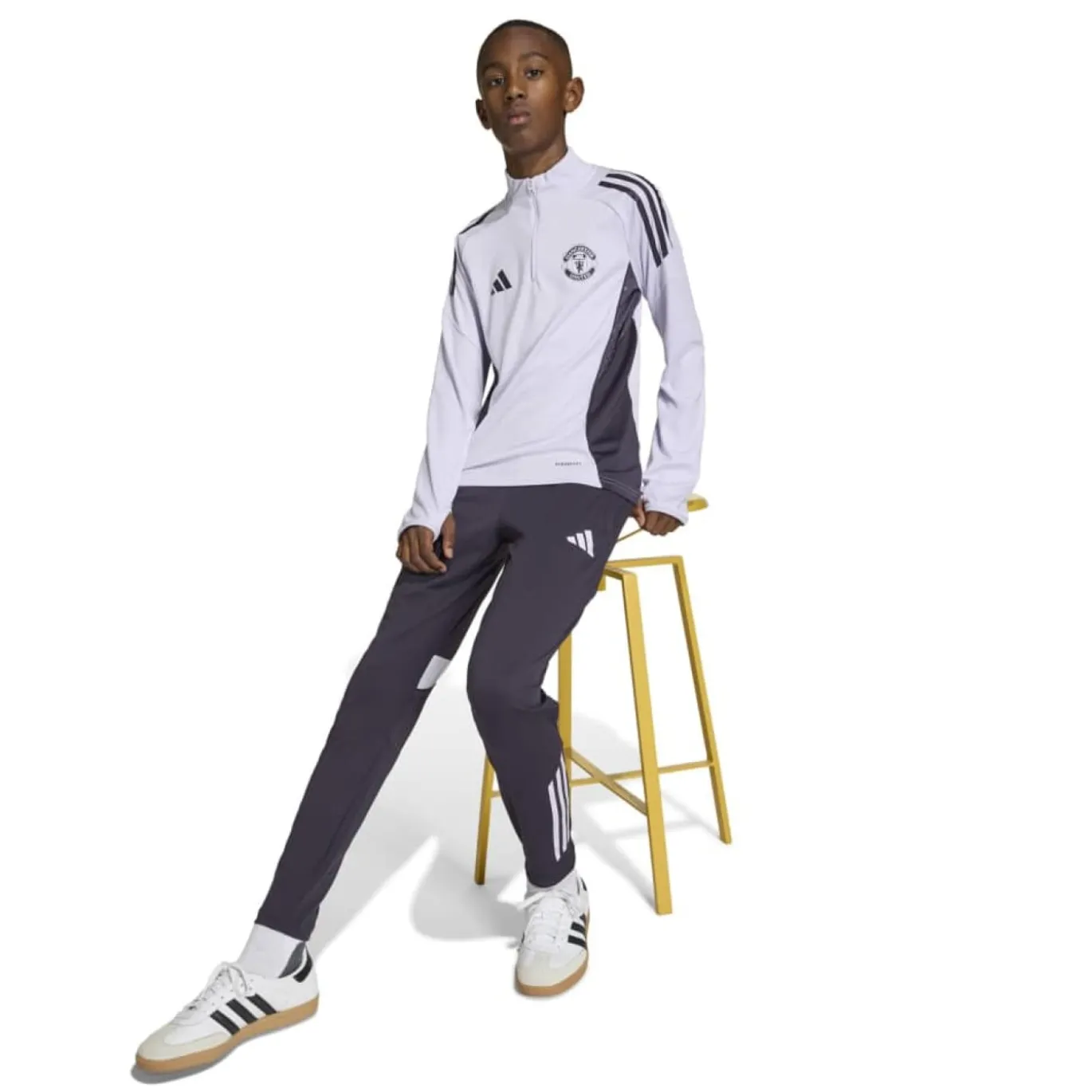 adidas Manchester United Trainingstrui 1/4-Zip 2025-2026 Kids Paars Zwart