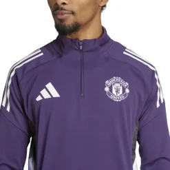 adidas Manchester United Trainingstrui 1/4-Zip 2025-2026 Paars Wit Zwart