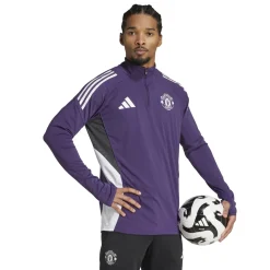 adidas Manchester United Trainingstrui 1/4-Zip 2025-2026 Paars Wit Zwart