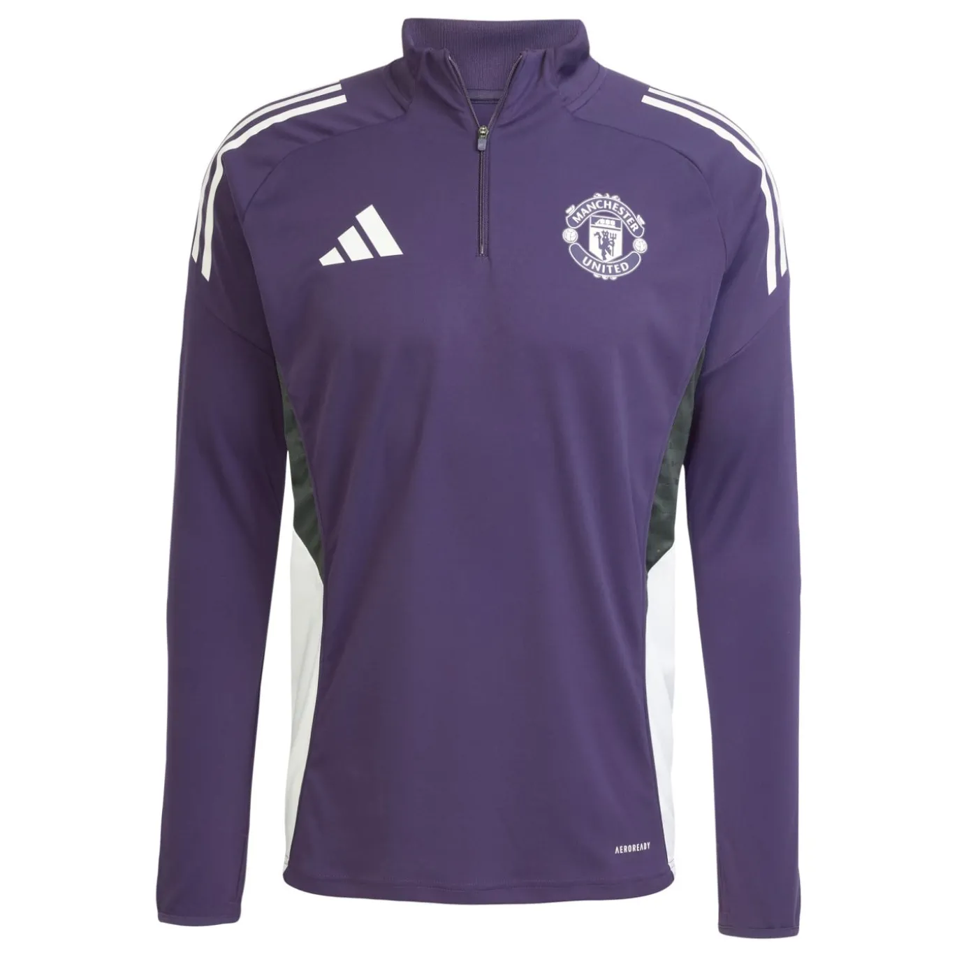 adidas Manchester United Trainingstrui 1/4-Zip 2025-2026 Paars Wit Zwart