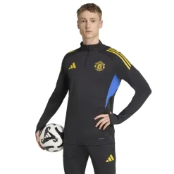 adidas Manchester United Trainingstrui 1/4-Zip 2025-2026 Zwart Blauw Geel