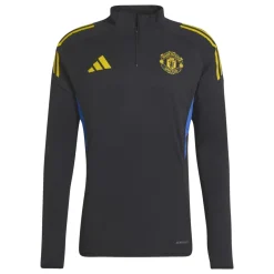 adidas Manchester United Trainingstrui 1/4-Zip 2025-2026 Zwart Blauw Geel