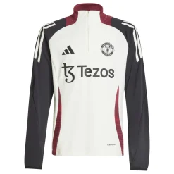 adidas Manchester United Trainingstrui 1/4-Zip 2024-2025 Kids Wit Zwart Rood