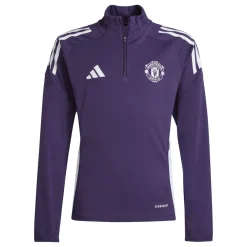 adidas Manchester United Trainingstrui 1/4-Zip 2025-2026 Kids Paars Wit Zwart