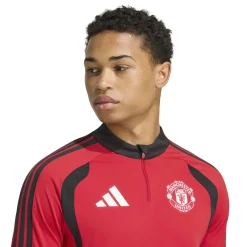 adidas Manchester United Trainingstrui 1/4-Zip 2026-2027 Rood Zwart Wit