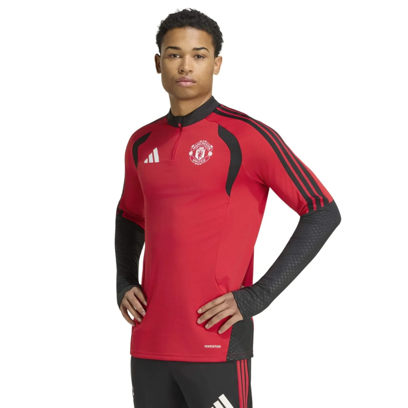 adidas Manchester United Trainingstrui 1/4-Zip 2026-2027 Rood Zwart Wit