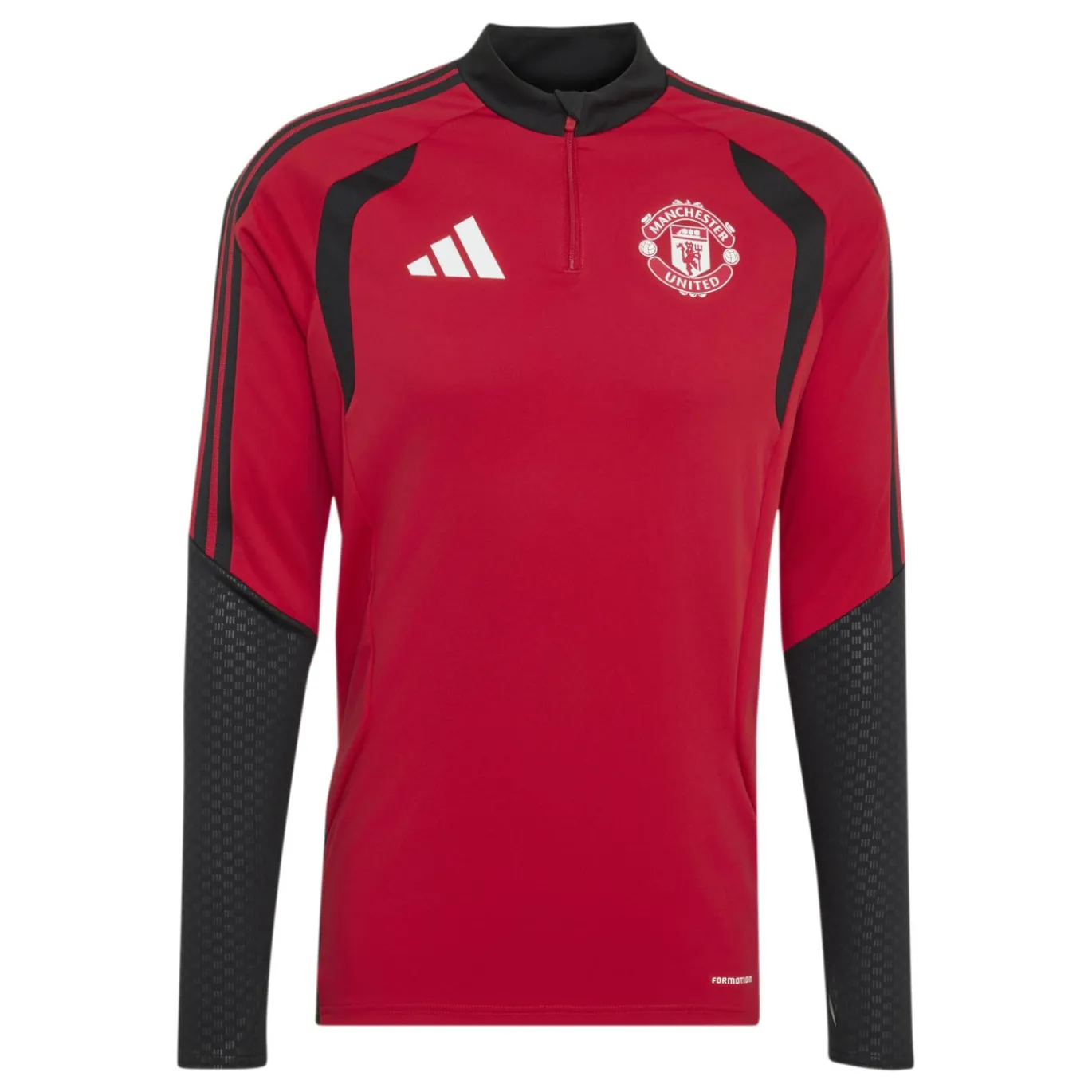 adidas Manchester United Trainingstrui 1/4-Zip 2026-2027 Rood Zwart Wit
