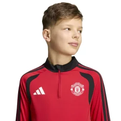 adidas Manchester United Trainingstrui 1/4-Zip 2026-2027 Kids Rood Zwart Wit