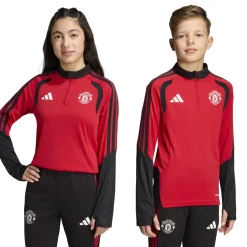 adidas Manchester United Trainingstrui 1/4-Zip 2026-2027 Kids Rood Zwart Wit