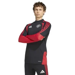 adidas Manchester United Trainingstrui 1/4-Zip 2026-2027 Zwart Rood Wit