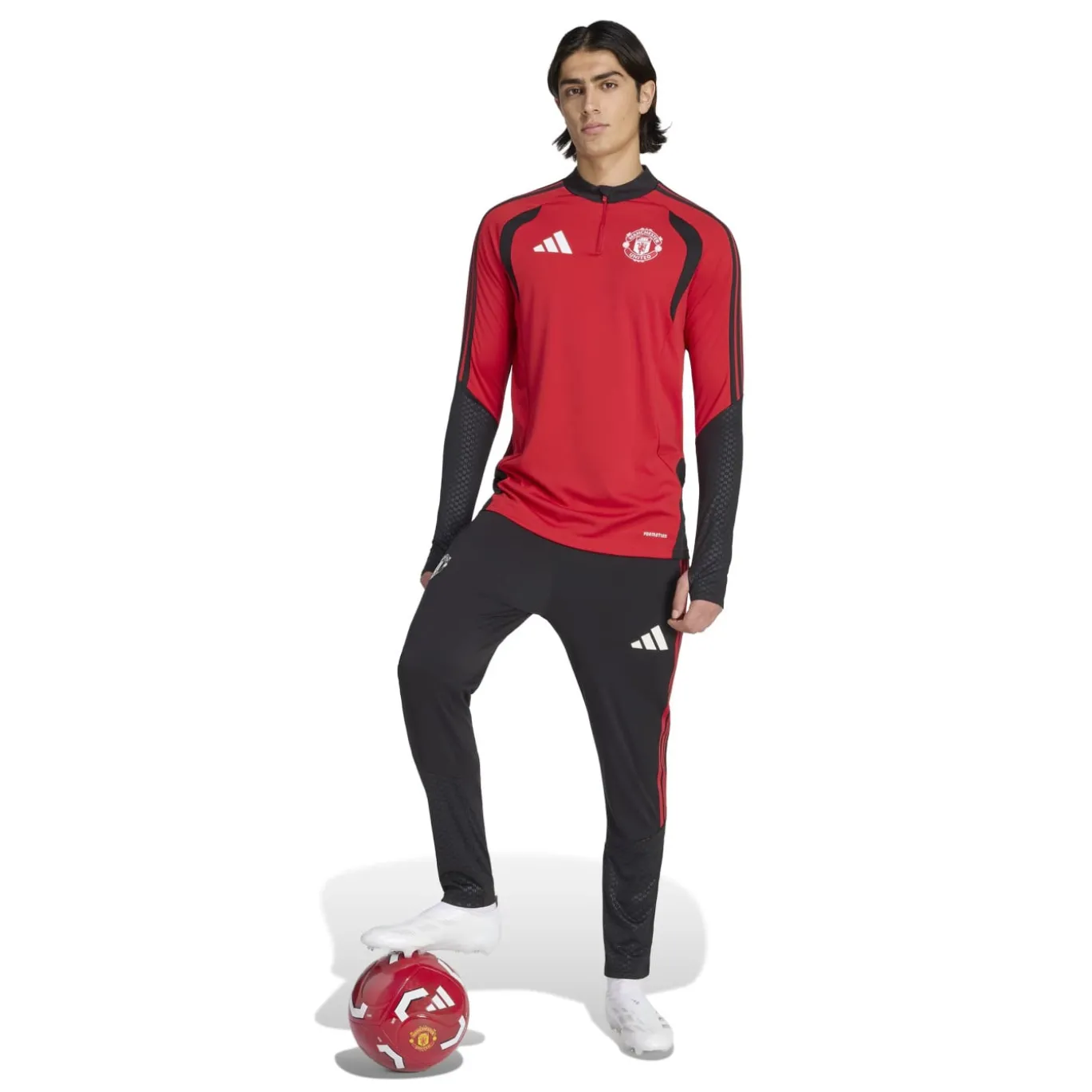 adidas Manchester United Trainingsbroek 2026-2027 Zwart Rood Wit