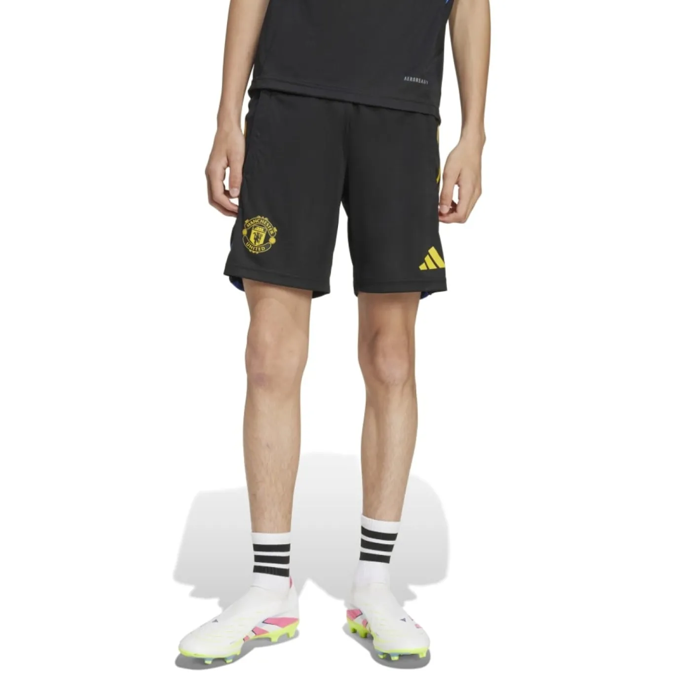 adidas Manchester United Trainingsbroekje 2025-2026 Kids Zwart Blauw Geel