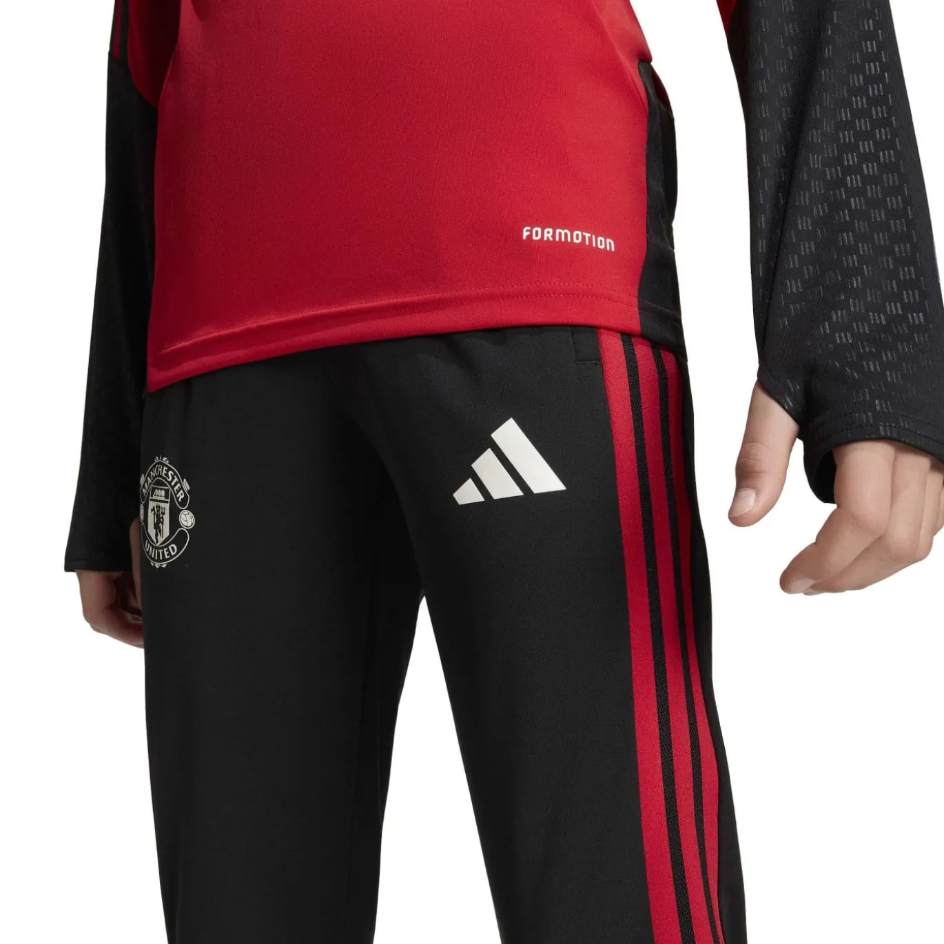 adidas Manchester United Trainingspak Hooded 2026-2027 Kids Zwart Rood Wit