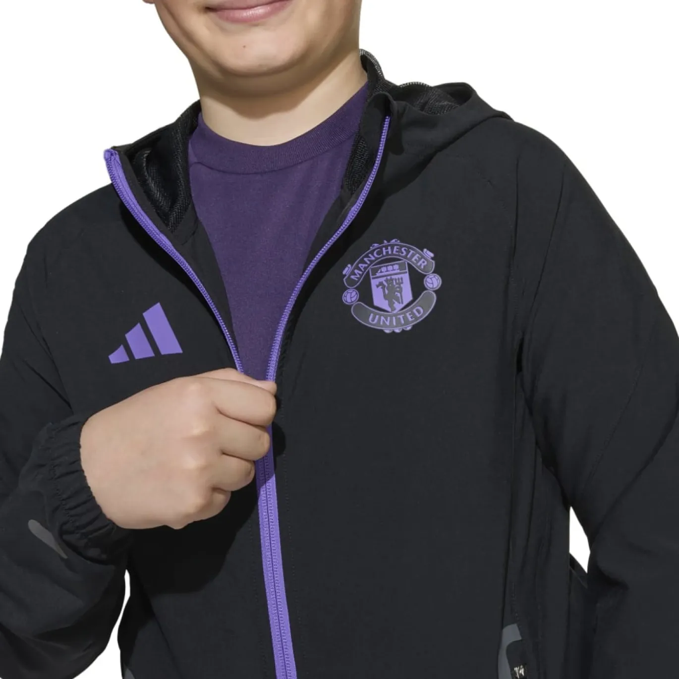 adidas Manchester United Vis Tech Vest Kids Zwart Paars