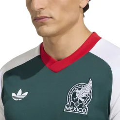 adidas Mexico Pre-Match Trainingsshirt 2026-2028 Donkergroen Wit Rood