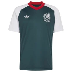 adidas Mexico Pre-Match Trainingsshirt 2026-2028 Donkergroen Wit Rood