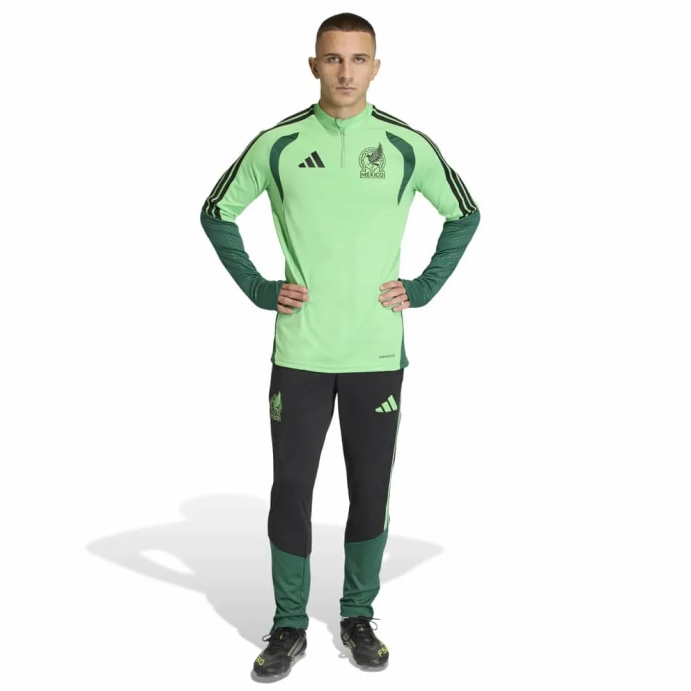 adidas Mexico Trainingspak 1/4-Zip 2026-2028 Lichtgroen Zwart Groen