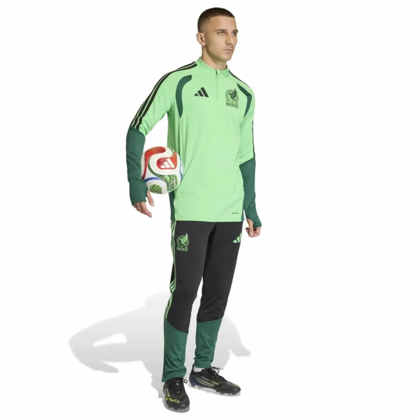 adidas Mexico Trainingstrui 1/4-Zip 2026-2028 Lichtgroen Groen Zwart