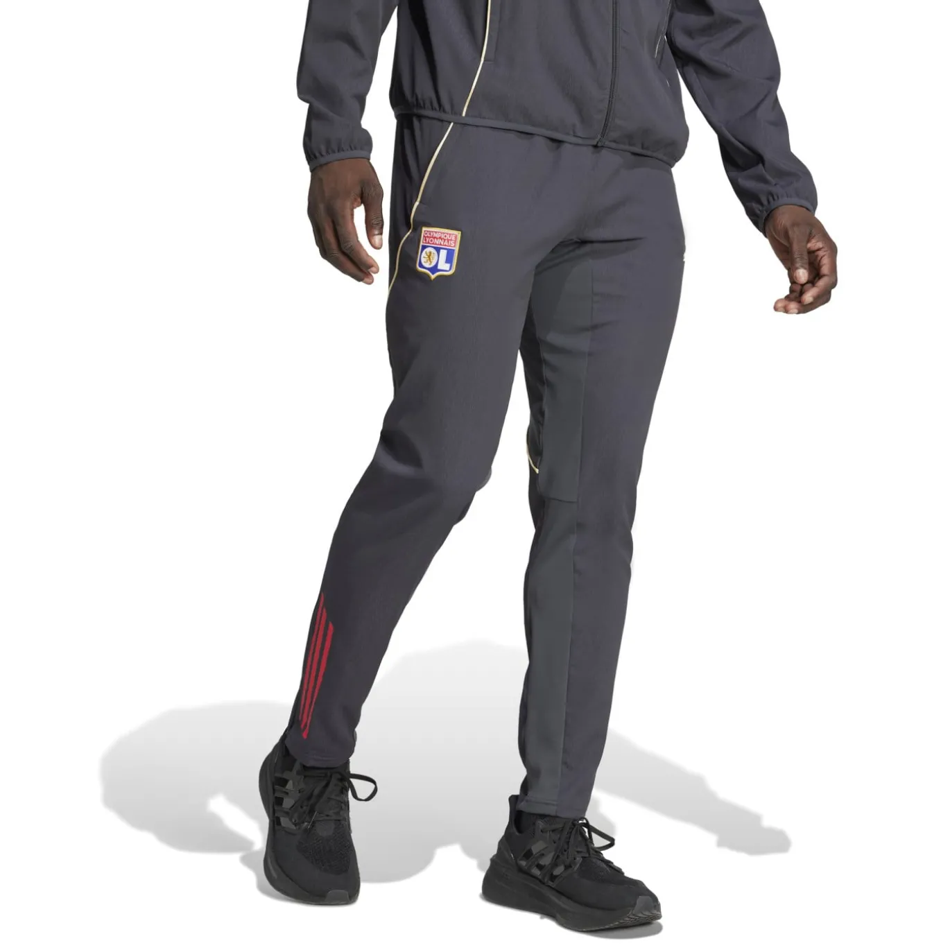 adidas Olympique Lyon Presentatie Trainingsbroek 2025-2026 Donkergrijs Goud Rood Blauw