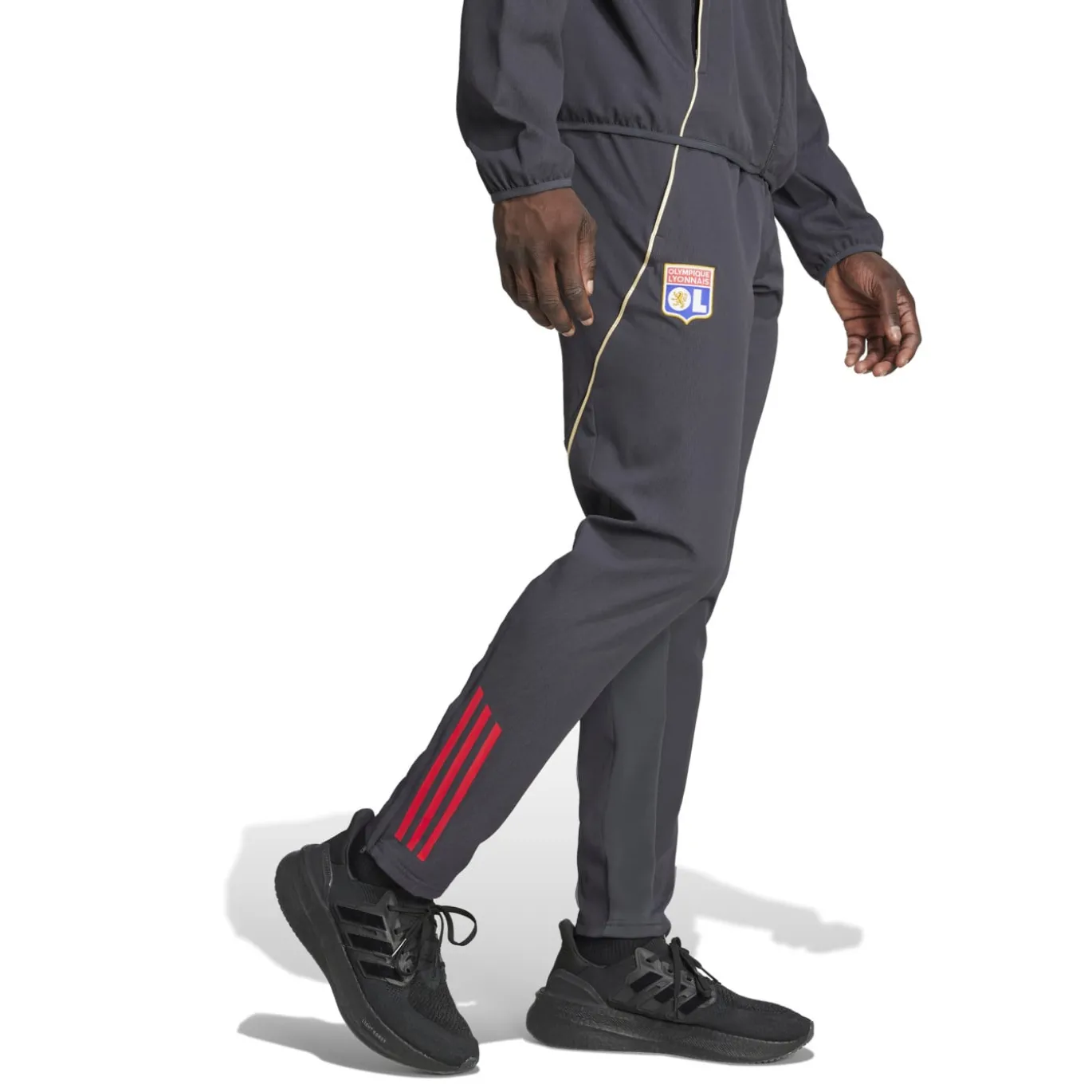 adidas Olympique Lyon Presentatie Trainingsbroek 2025-2026 Donkergrijs Goud Rood Blauw