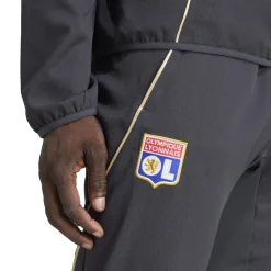 adidas Olympique Lyon Presentatie Trainingspak Full-Zip 2025-2026 Donkergrijs Goud Rood Blauw