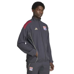adidas Olympique Lyon Presentatie Trainingspak Full-Zip 2025-2026 Donkergrijs Goud Rood Blauw