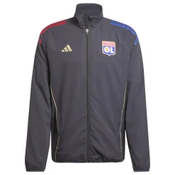 adidas Olympique Lyon Presentatie Trainingspak Full-Zip 2025-2026 Donkergrijs Goud Rood Blauw