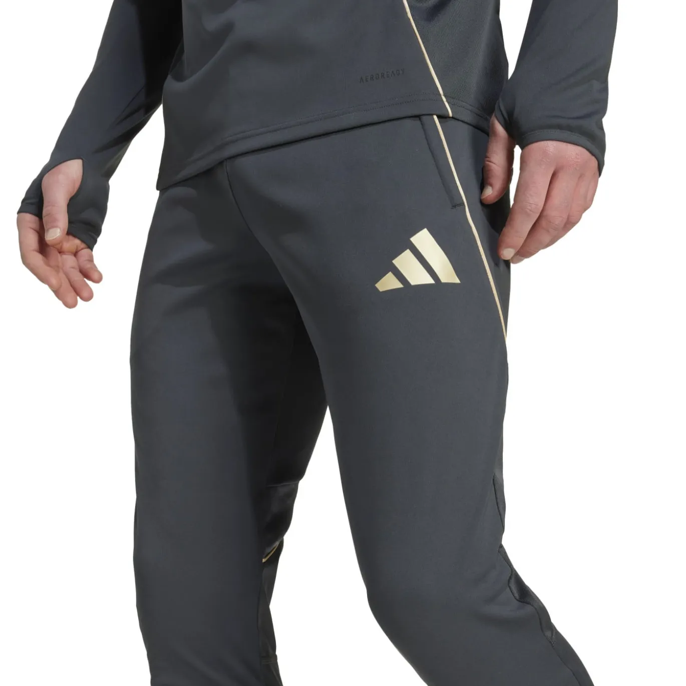 adidas Olympique Lyon Trainingspak 1/4-Zip 2025-2026 Donkergrijs Goud Rood Blauw