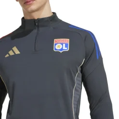 adidas Olympique Lyon Trainingspak 1/4-Zip 2025-2026 Donkergrijs Goud Rood Blauw