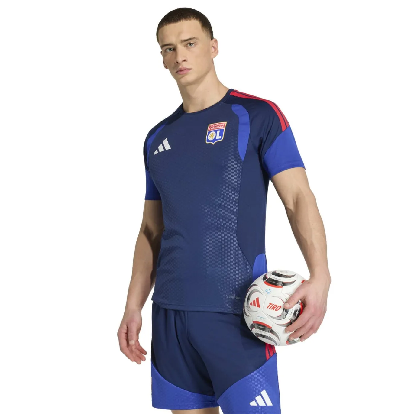 adidas Olympique Lyon Trainingsshirt 2026-2027 Donkerblauw Blauw Rood