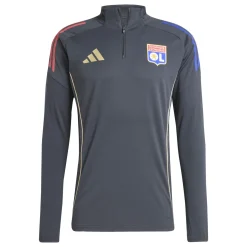 adidas Olympique Lyon Trainingstrui 1/4-Zip 2025-2026 Donkergrijs Goud Rood Blauw