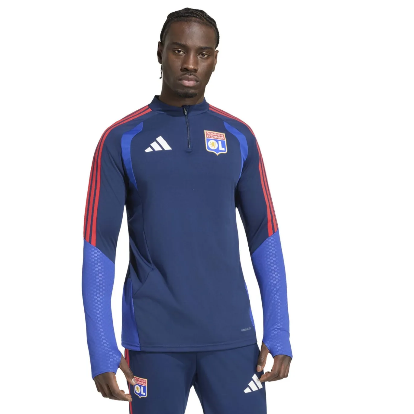 adidas Olympique Lyon Trainingstrui 1/4-Zip 2026-2027 Donkerblauw Blauw Rood
