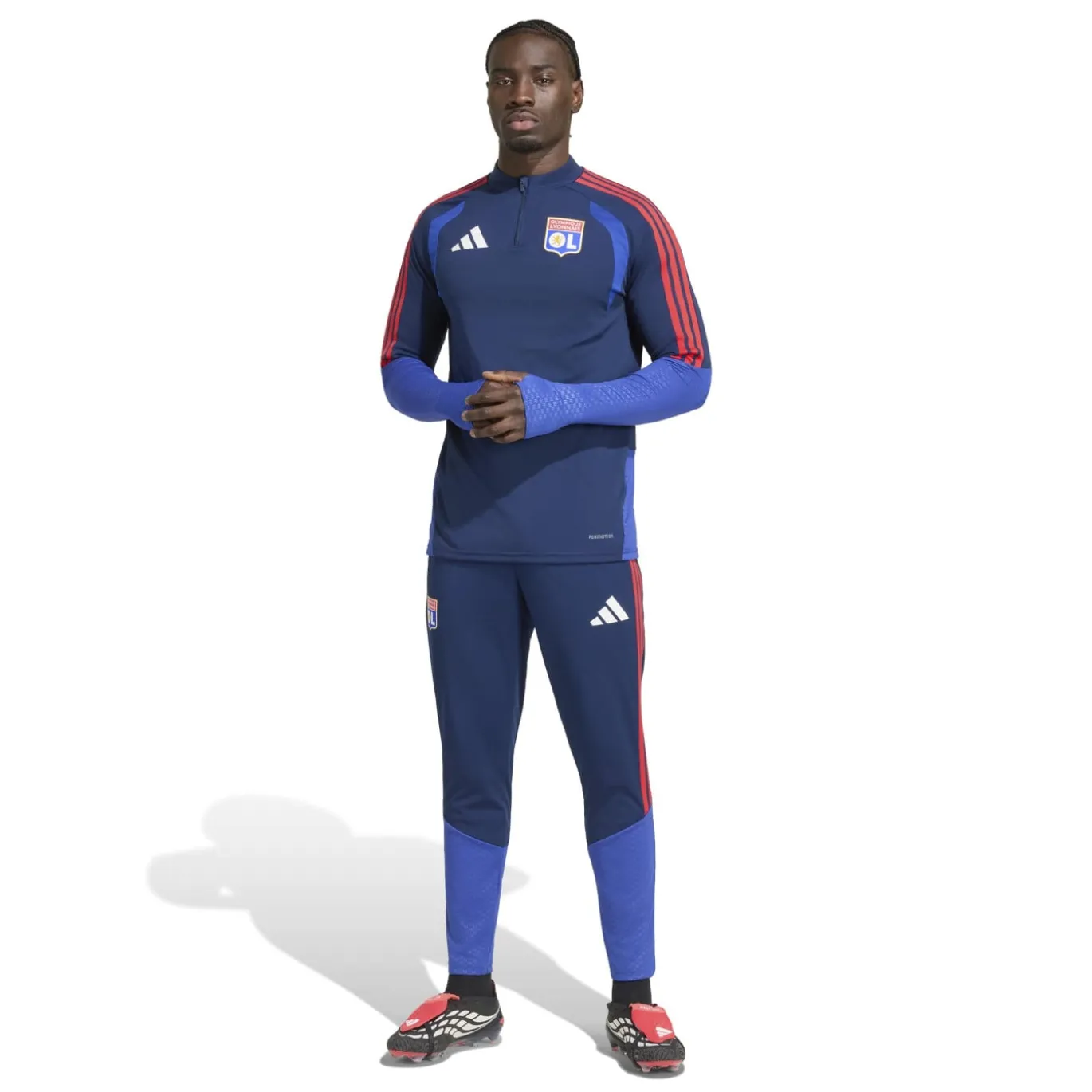 adidas Olympique Lyon Trainingstrui 1/4-Zip 2026-2027 Donkerblauw Blauw Rood