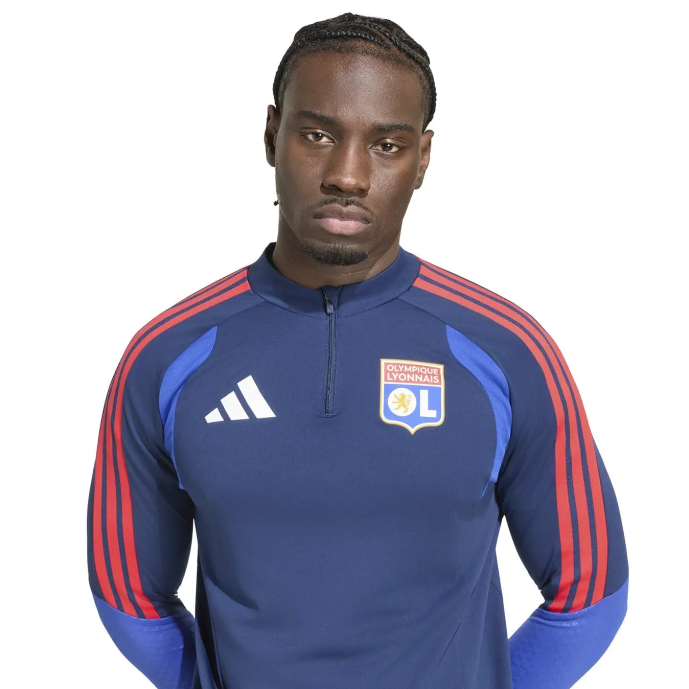 adidas Olympique Lyon Trainingstrui 1/4-Zip 2026-2027 Donkerblauw Blauw Rood