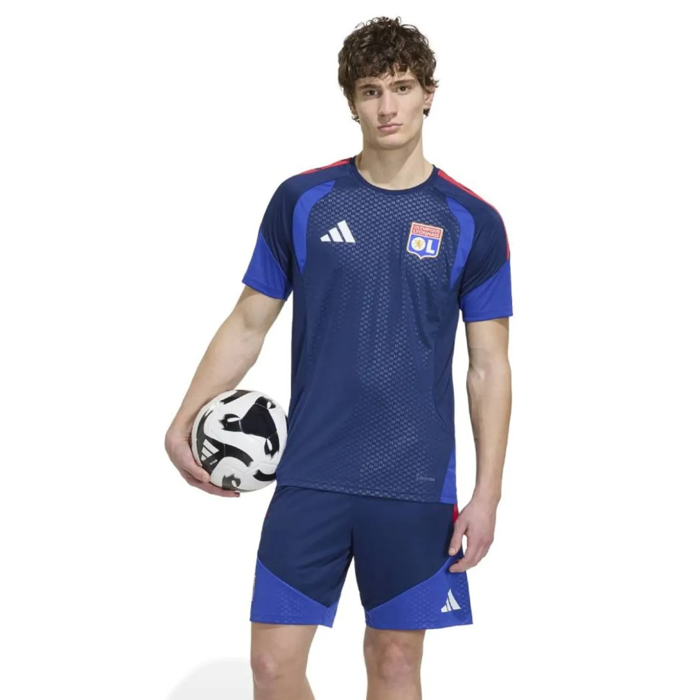 adidas Olympique Lyon Trainingsbroekje 2026-2027 Donkerblauw Blauw Rood
