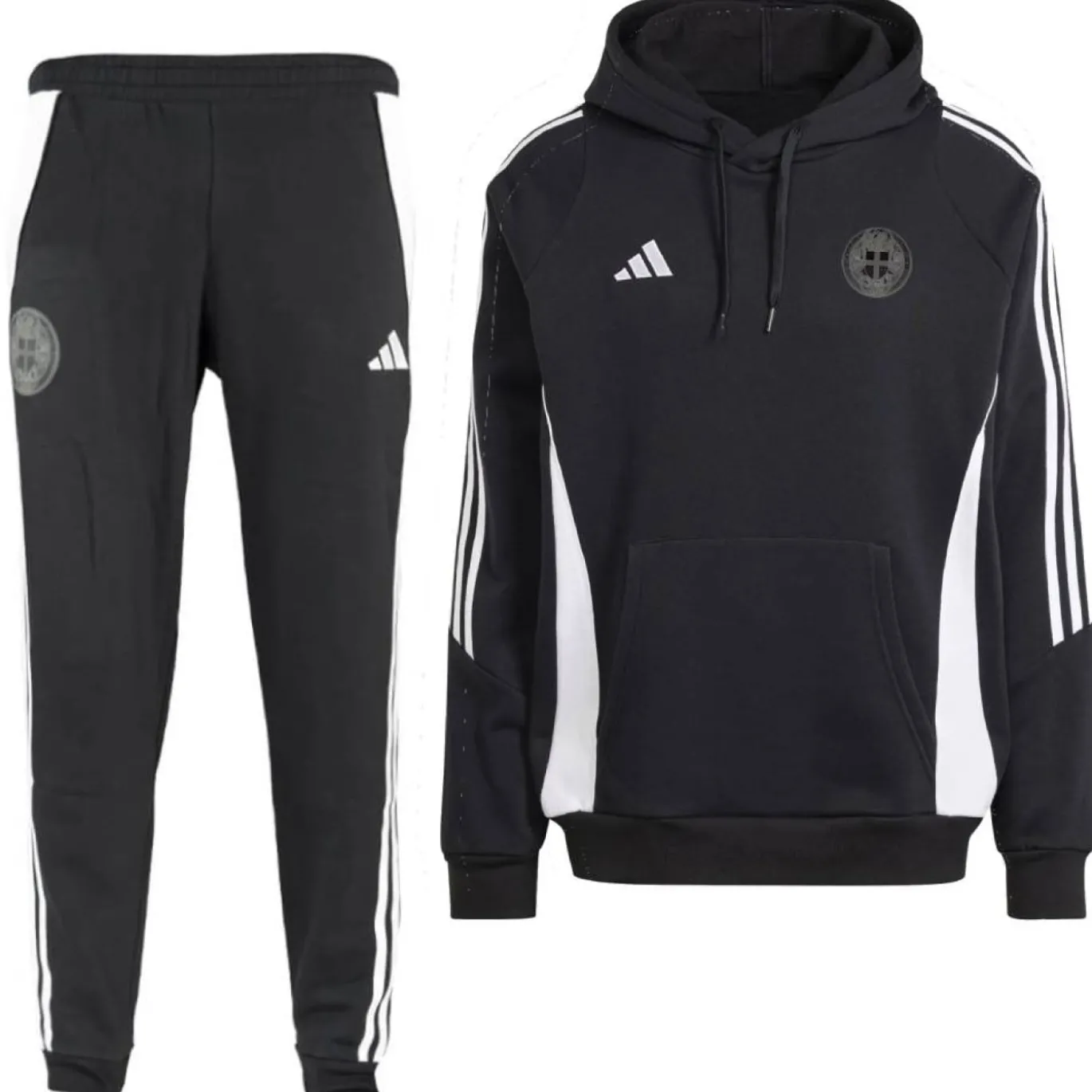 adidas PEC Zwolle Hooded Stadswapen Trainingspak Kids Zwart Wit