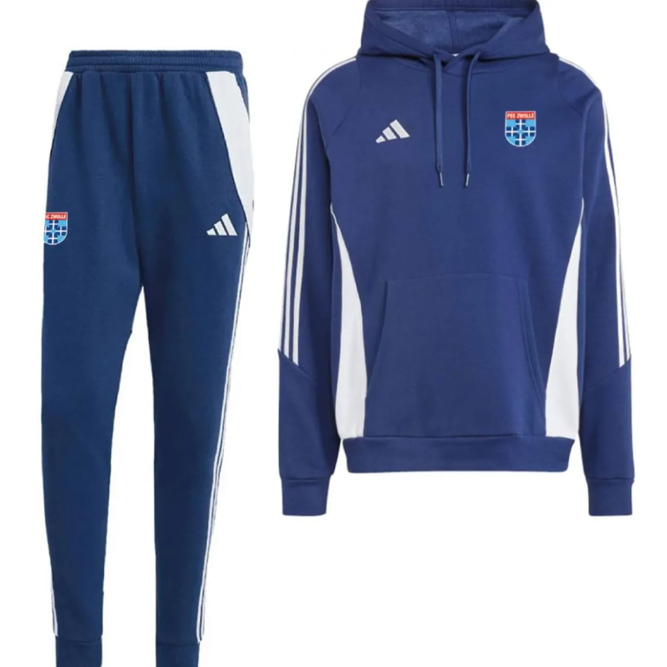 adidas PEC Zwolle Hooded Trainingspak Blauw Wit
