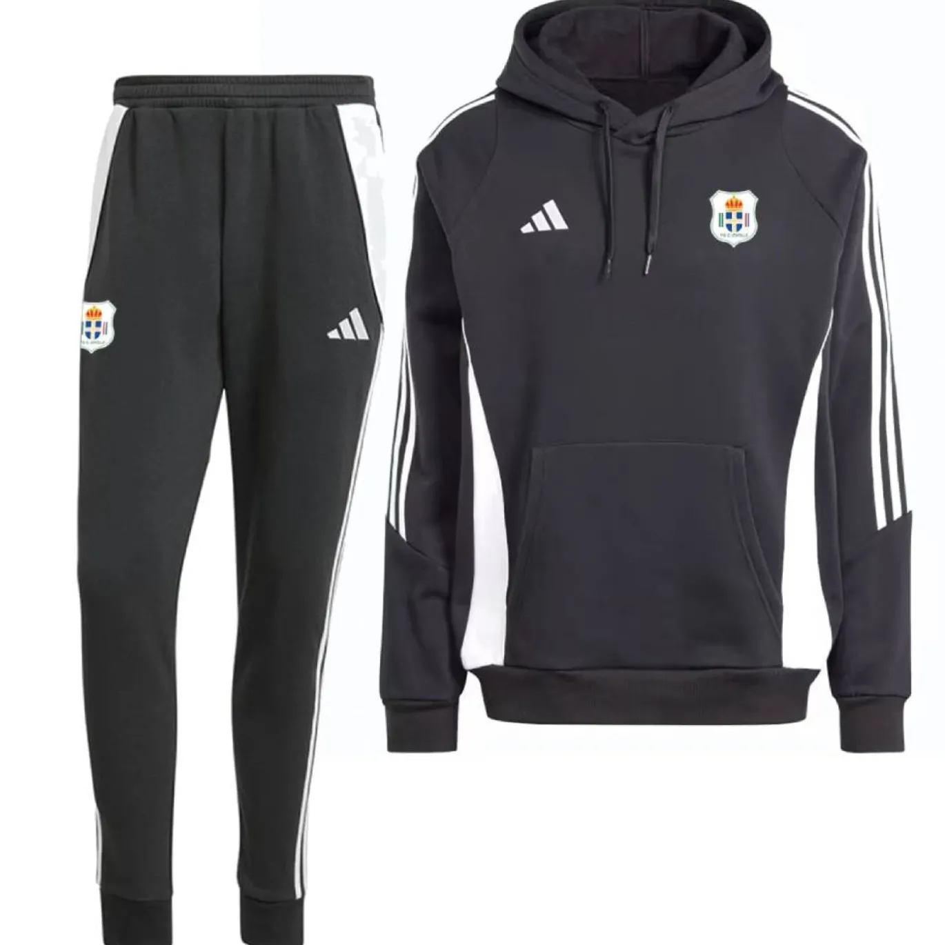 adidas PEC Zwolle Hooded Trainingspak Kids Zwart Wit