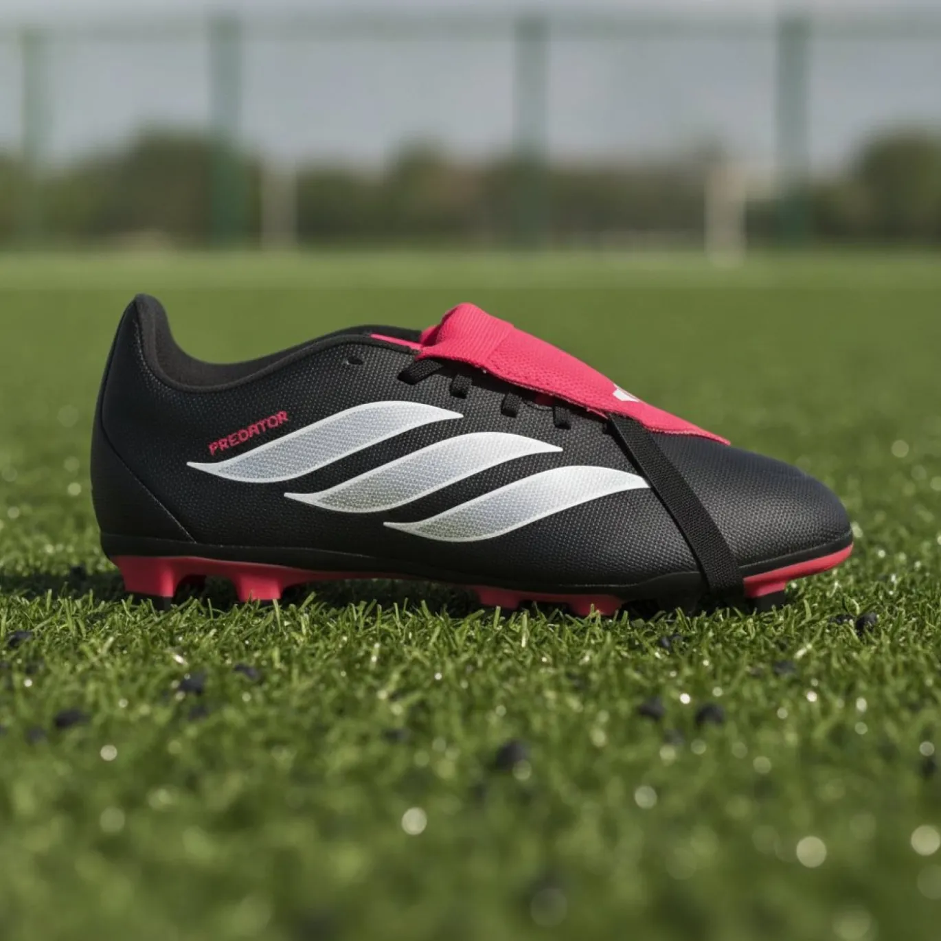 adidas Predator Club FT Gras / Kunstgras Voetbalschoenen (MG) Kids Zwart Wit Rood