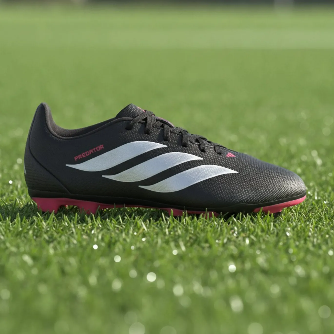 adidas Predator Club Gras / Kunstgras Voetbalschoenen (MG) Kids Zwart Wit Rood