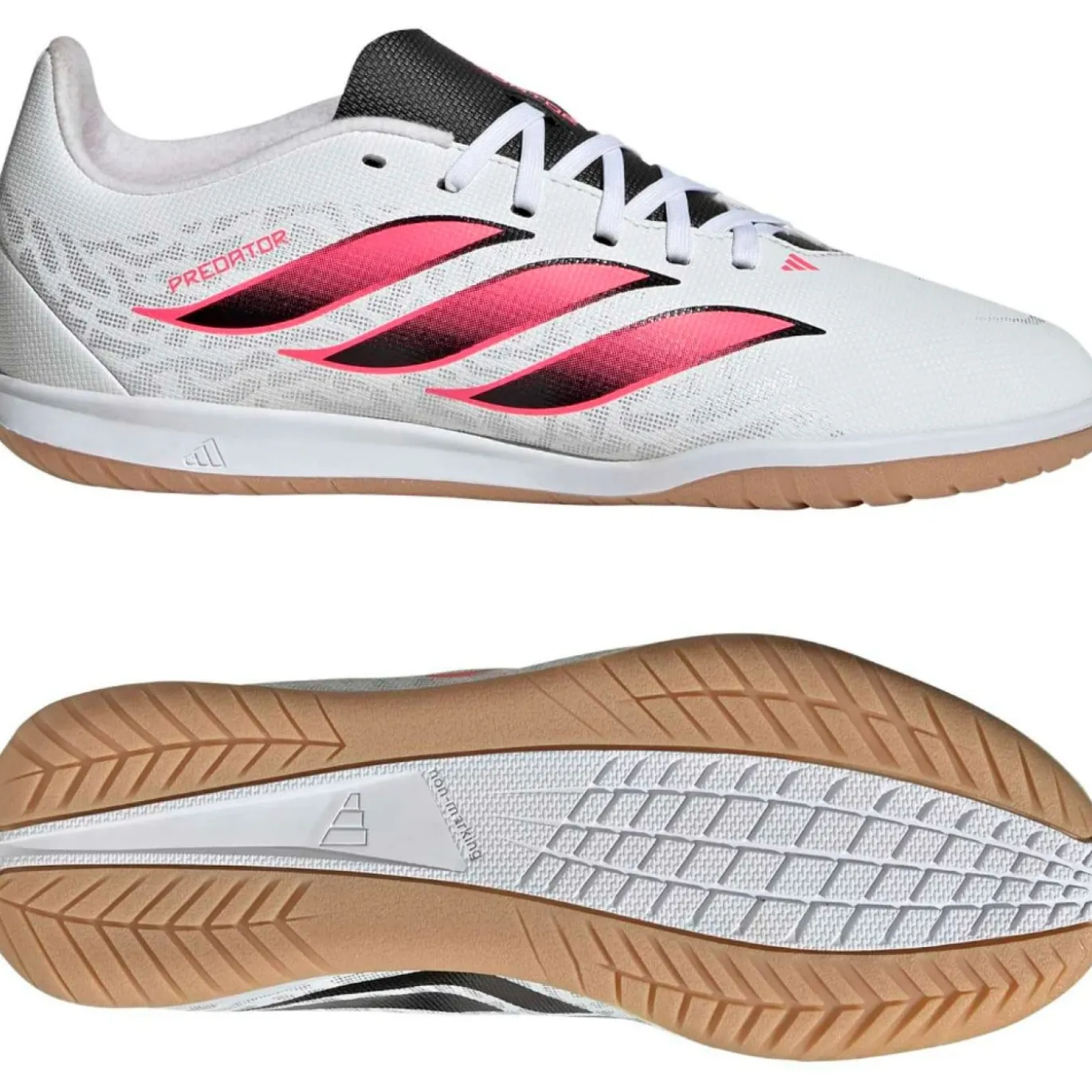 adidas Predator Club Zaalvoetbalschoenen (IN) Kids Wit Zwart Roze