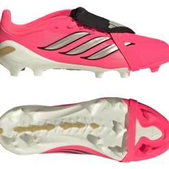 adidas Predator Elite FT Gras Voetbalschoenen (FG) Kids Felroze Zilvergrijs Zwart Goud