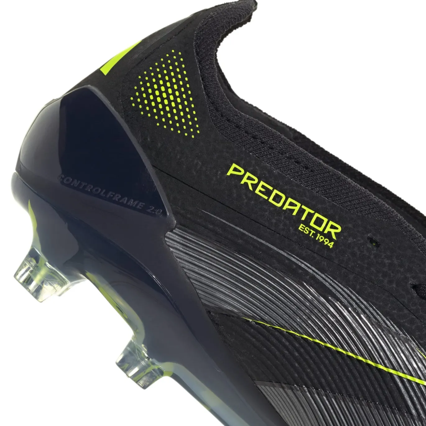 adidas Predator Elite FT Gras Voetbalschoenen (FG) Zwart Donkergrijs Neongeel