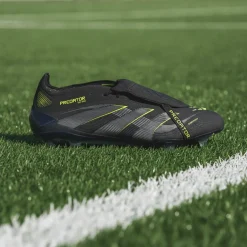 adidas Predator Elite FT Gras Voetbalschoenen (FG) Zwart Donkergrijs Neongeel