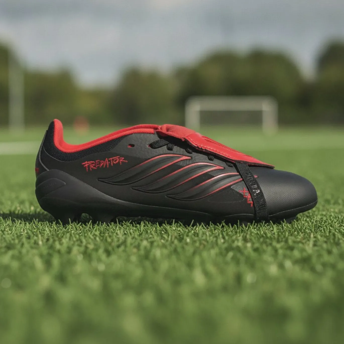 adidas Predator Elite FT L-Tech Gras Voetbalschoenen (FG) Kids Zwart Zwart Rood