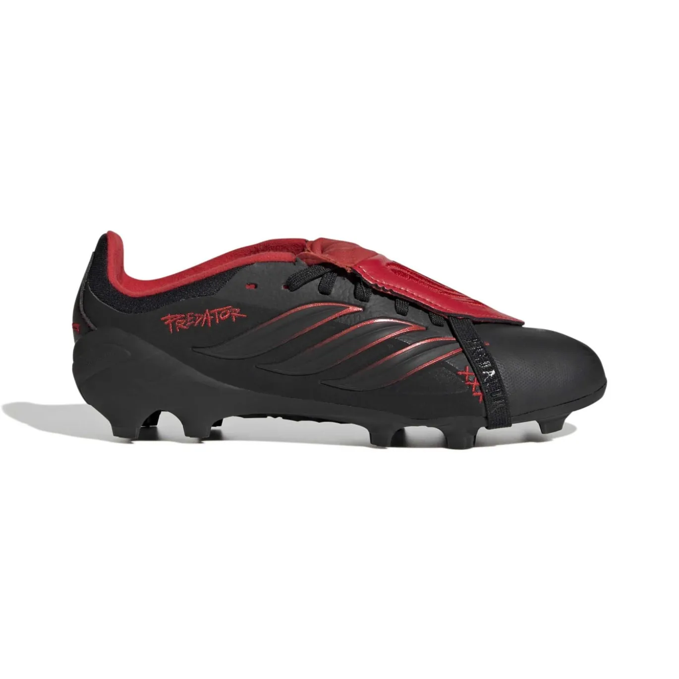 adidas Predator Elite FT L-Tech Gras Voetbalschoenen (FG) Kids Zwart Zwart Rood