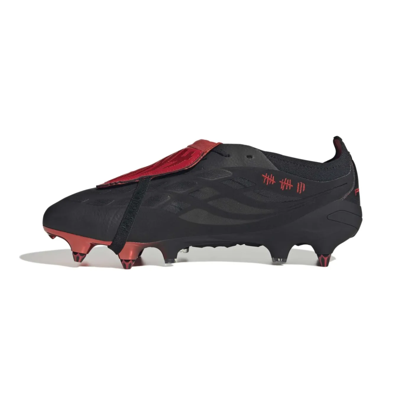 adidas Predator Elite FT L-Tech IJzeren-Nop Voetbalschoenen (SG) Zwart Zwart Rood