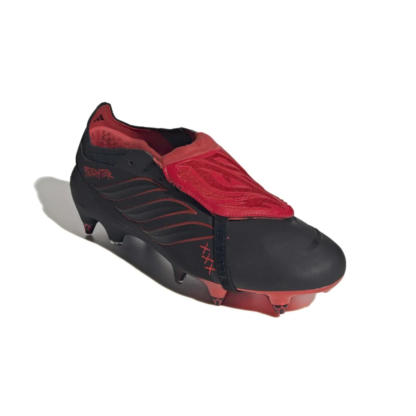 adidas Predator Elite FT L-Tech IJzeren-Nop Voetbalschoenen (SG) Zwart Zwart Rood