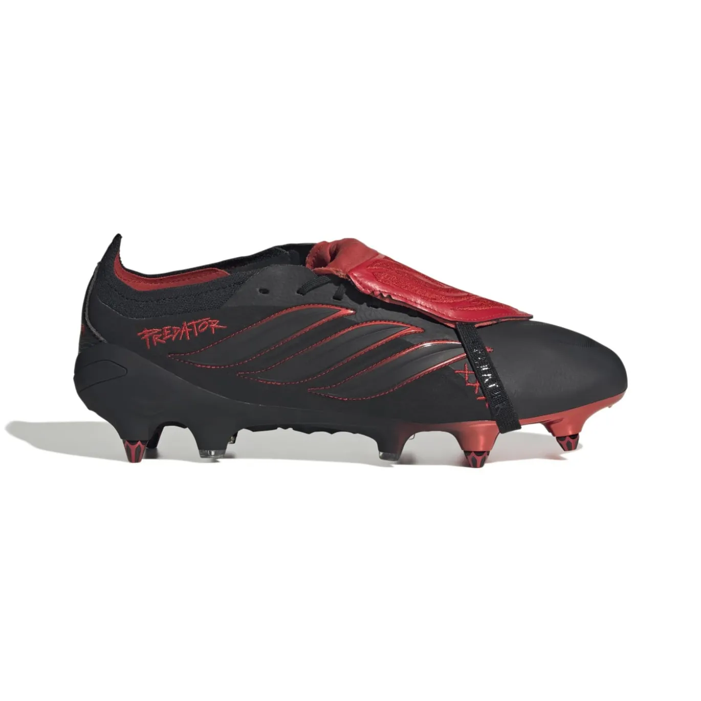 adidas Predator Elite FT L-Tech IJzeren-Nop Voetbalschoenen (SG) Zwart Zwart Rood